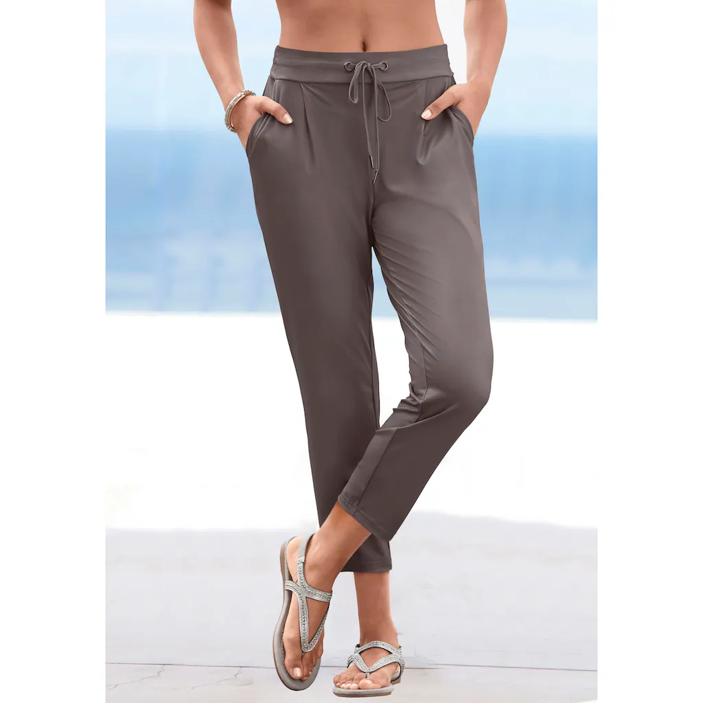LASCANA Schlupfhose aus glatter Jerseyqualität leichte Sommerhose mit Taschen bügelfrei Blitzangebot