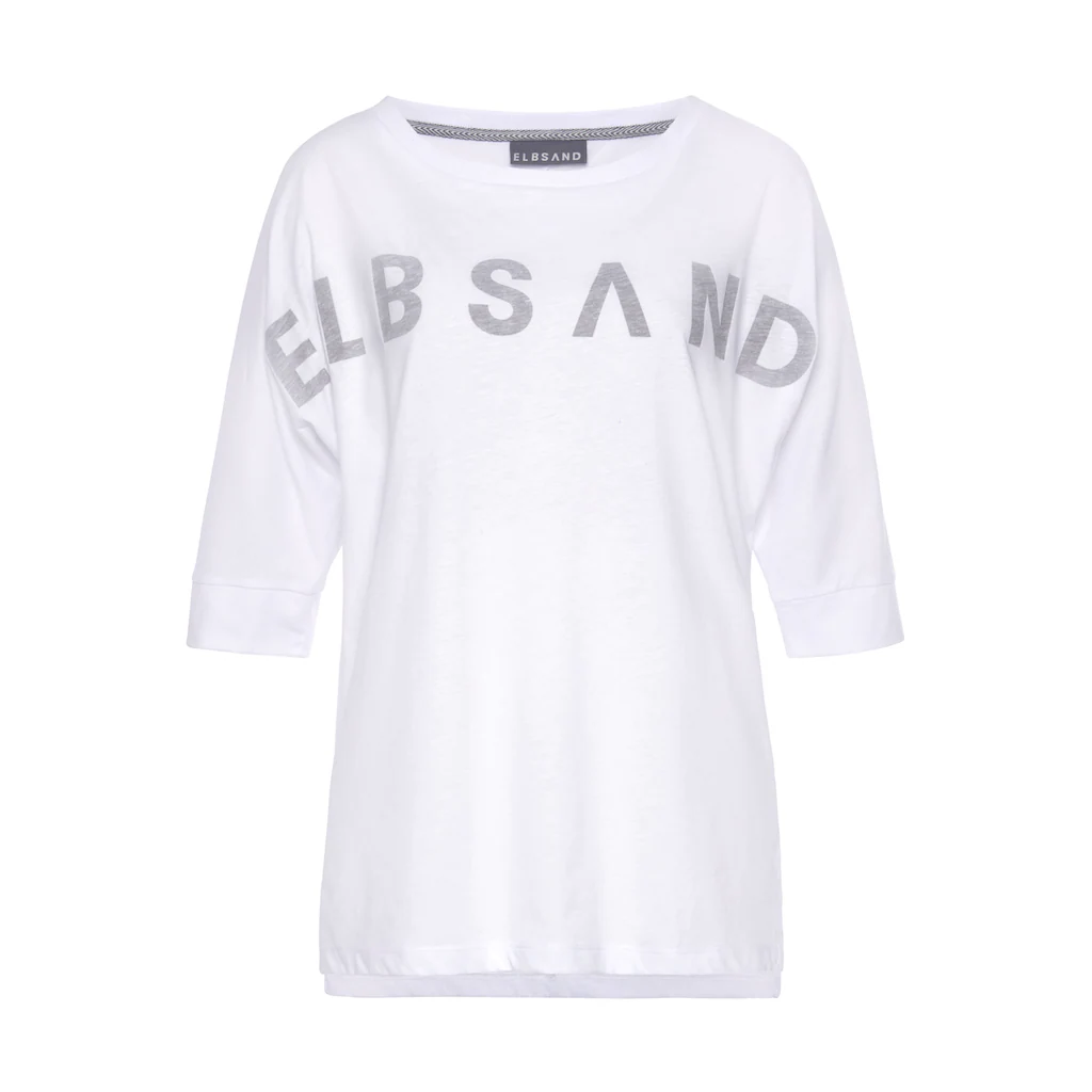Elbsand Rundhals-Shirt »Iduna« mit Logoprint Baumwoll-Mix lockere Passform Wochenangebot