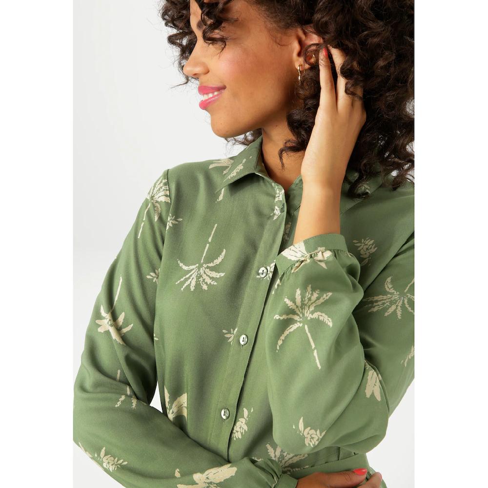 Aniston CASUAL Maxikleid (mit abnehmbarem Bindeband) mit Palmen bedruckt - jedes Teil ein Unikat - NEUE KOLLEKTION Sonderangebot der Fabrik
