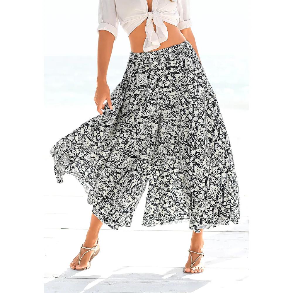 LASCANA Hosenrock mit Alloverdruck Culotte extraweites Bein