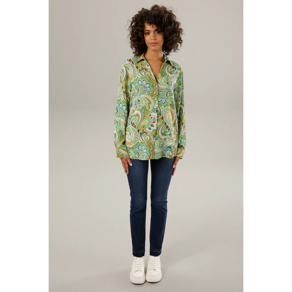Aniston CASUAL Hemdbluse graphische Paisley-Muster - jedes Teil ein Unikat Riesige Rabatte