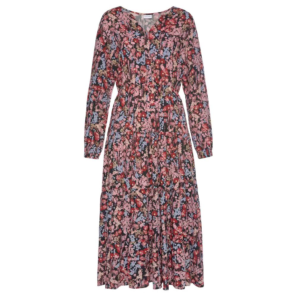 LASCANA Maxikleid mit Blümchenprint und V-Ausschnitt Sommerkleid Kostenloser Versand international