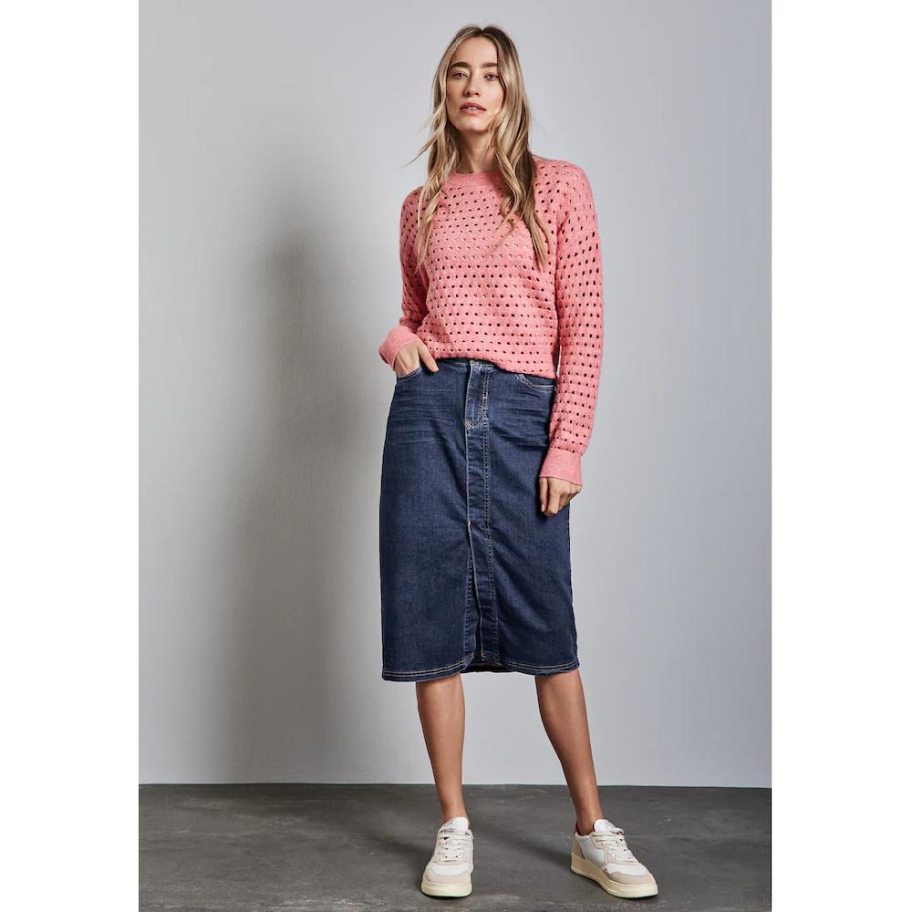 STREET ONE Jeansrock aus Baumwolle mit Stretchanteil Im Verkauf