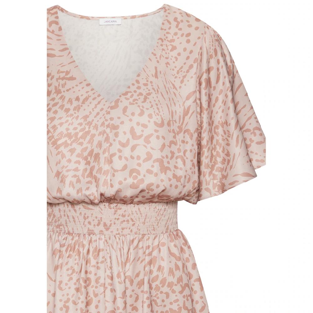 LASCANA Sommerkleid mit Animalprint und Fledermausärmeln Satinoptik elastisch Outlet