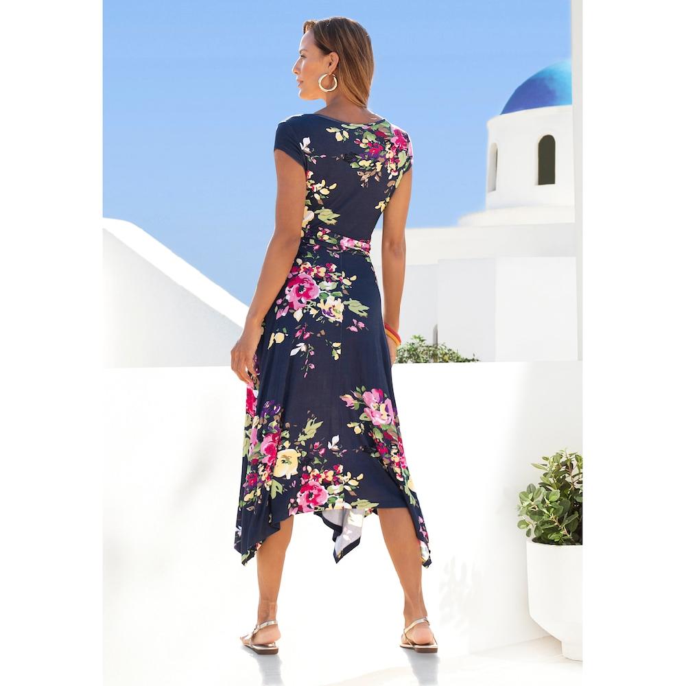 Beachtime Sommerkleid mit Zipfelsaum und Schleife in der Taille Jerseykleid Strandkleid Schlussverkauf
