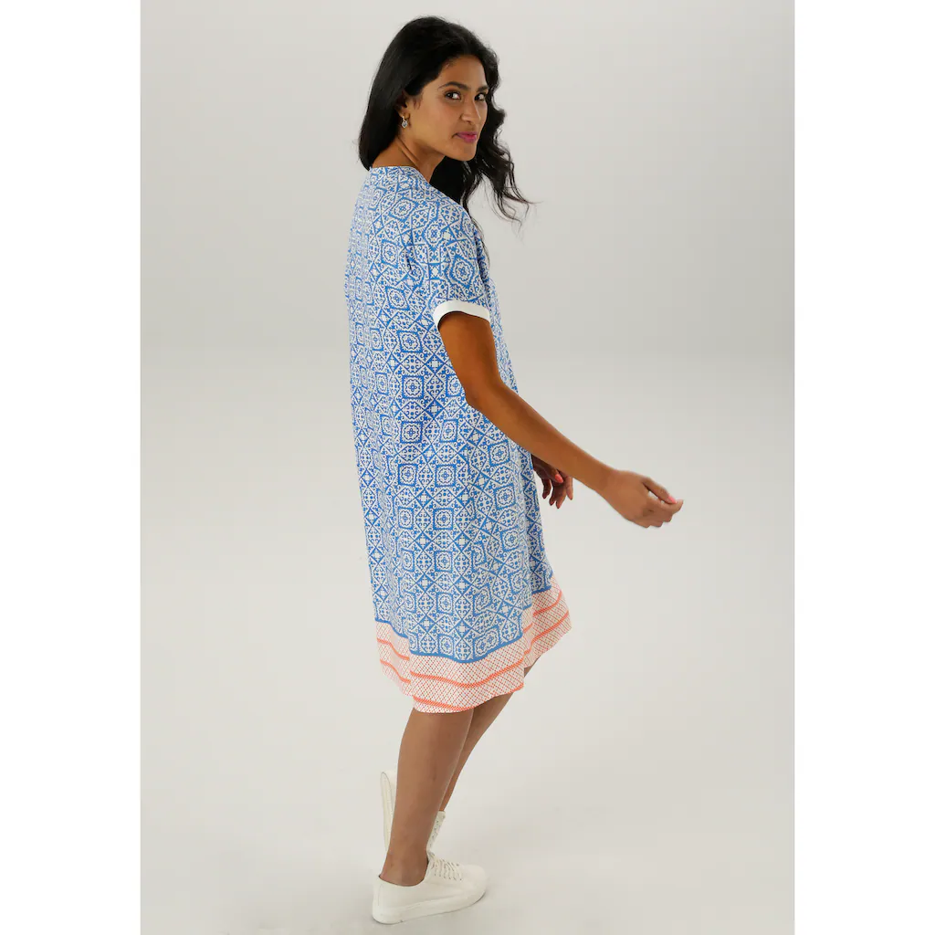 Aniston SELECTED Blusenkleid mit farbharmonischen Ornamenten-Musterung - NEUE KOLLEKTION Günstiger Verkauf