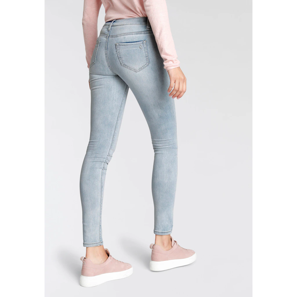 Tamaris Skinny-fit-Jeans schmale Beinform normale Leibhöhe 5-Pocket-Form Used-Waschung Fabrik Onlineshop