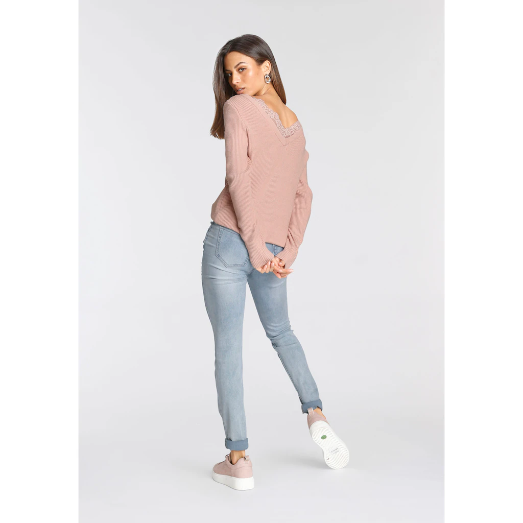 Tamaris Skinny-fit-Jeans schmale Beinform normale Leibhöhe 5-Pocket-Form Used-Waschung Fabrik Onlineshop
