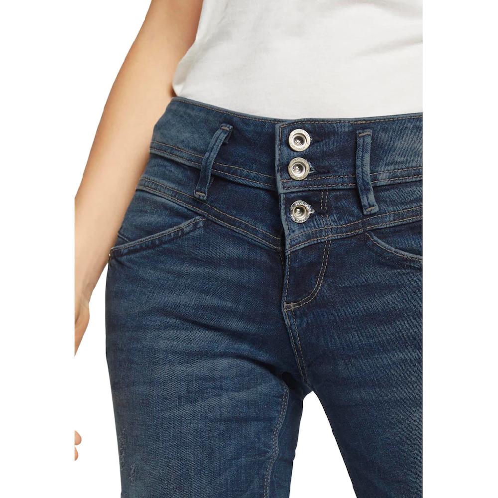 TOM TAILOR Slim-fit-Jeans »Alexa Slim« mit Knopfleiste und dekorativ gesteppter Passe Fabrikpreis