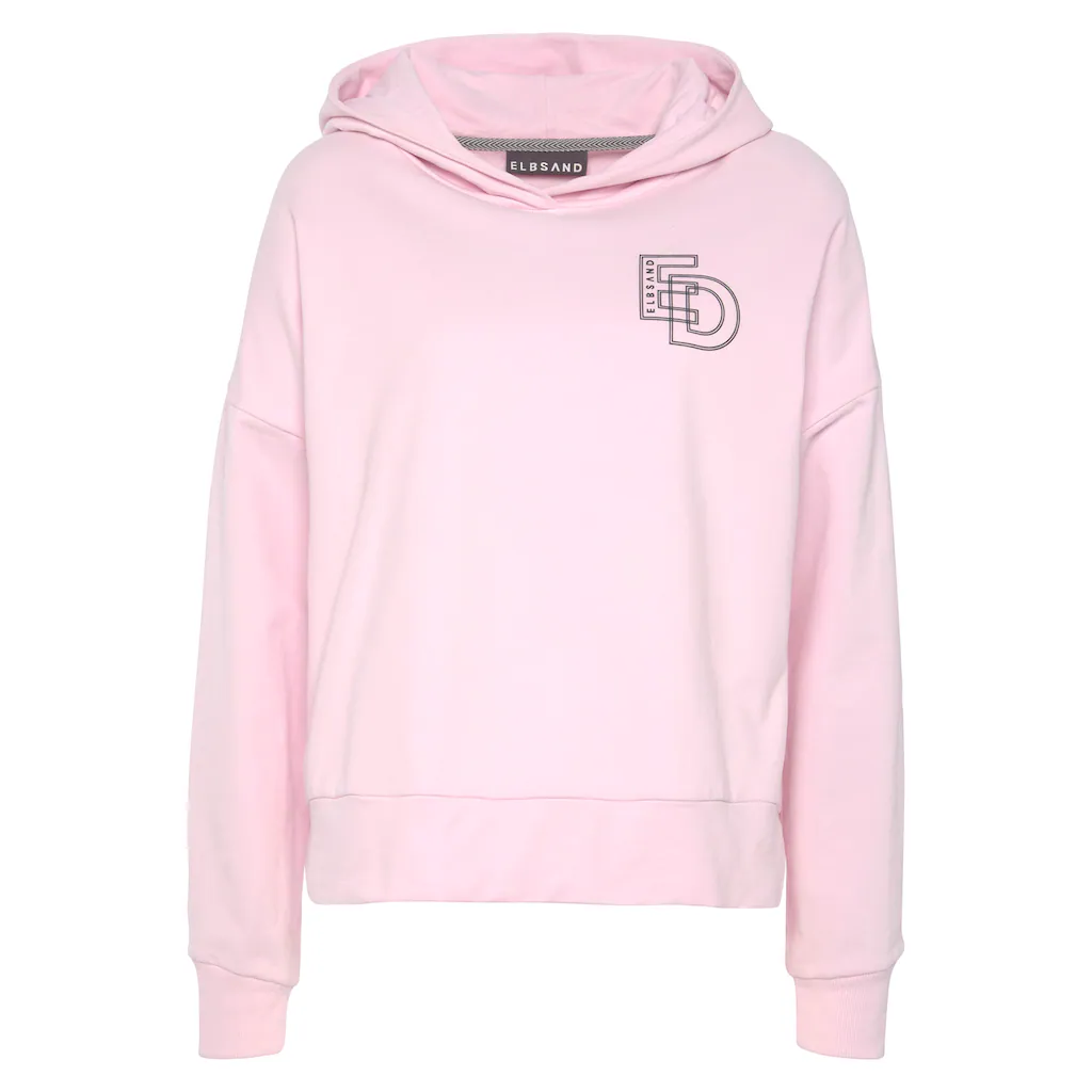 Elbsand Kapuzensweatshirt mit großem Logodruck auf dem Rücken bequemer Hoodie aus Baumwolle Rabatt