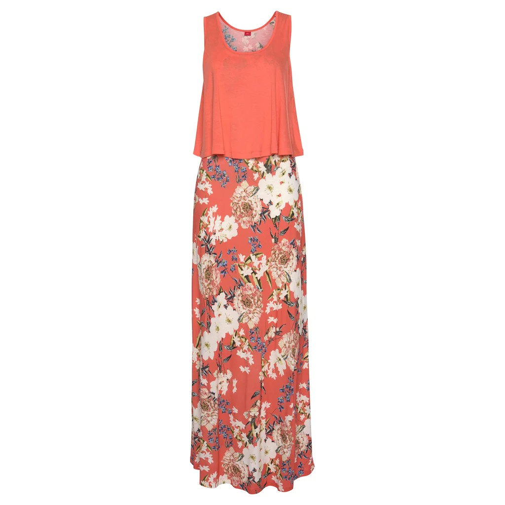 s.Oliver Maxikleid im Lagen-Look mit Blumenprint Sommerkleid Strandkleid Versandkostenfrei