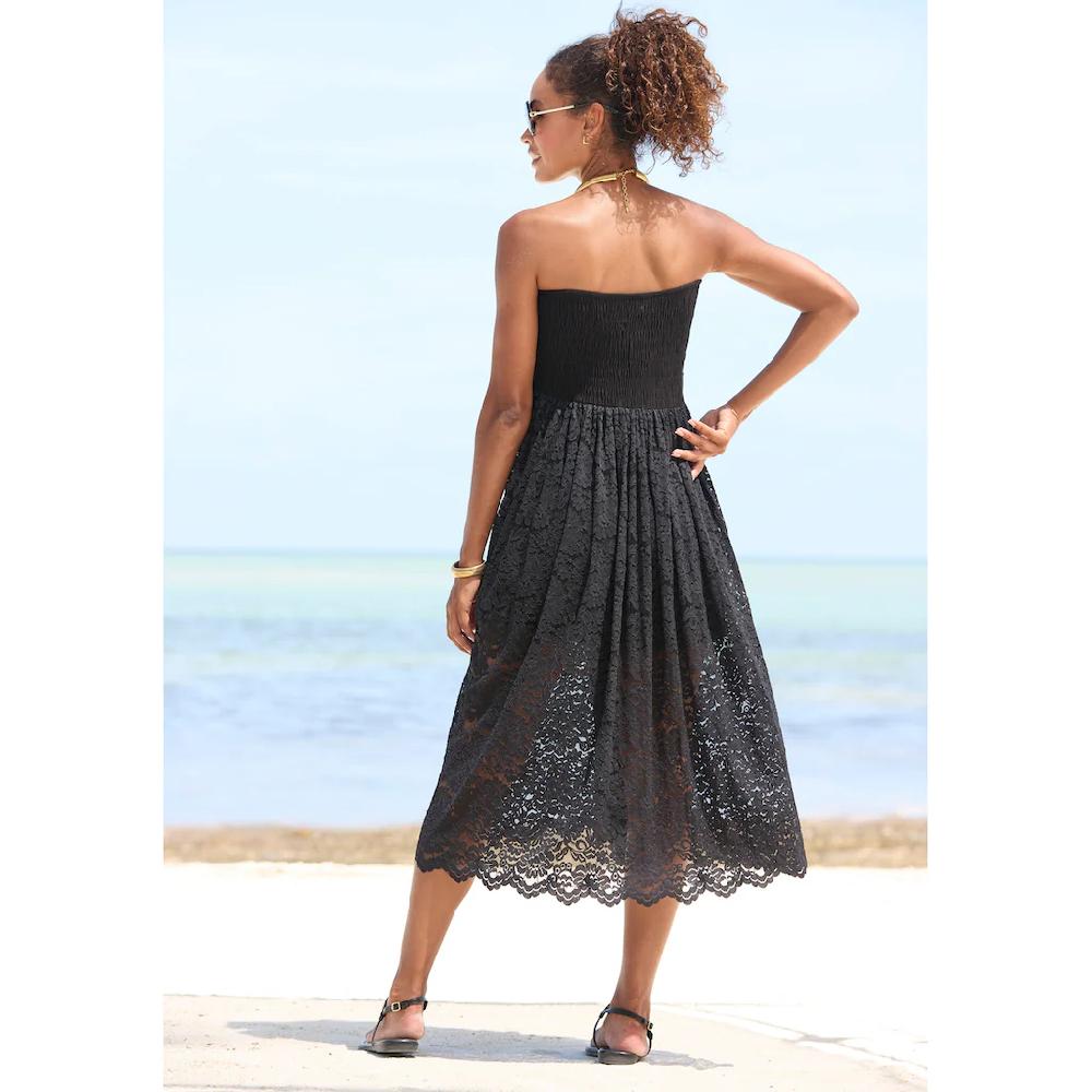 LASCANA 2-in-1-Kleid aus geblümter Spitze Sommerkleid oder Maxirock elastisch Preisnachlass