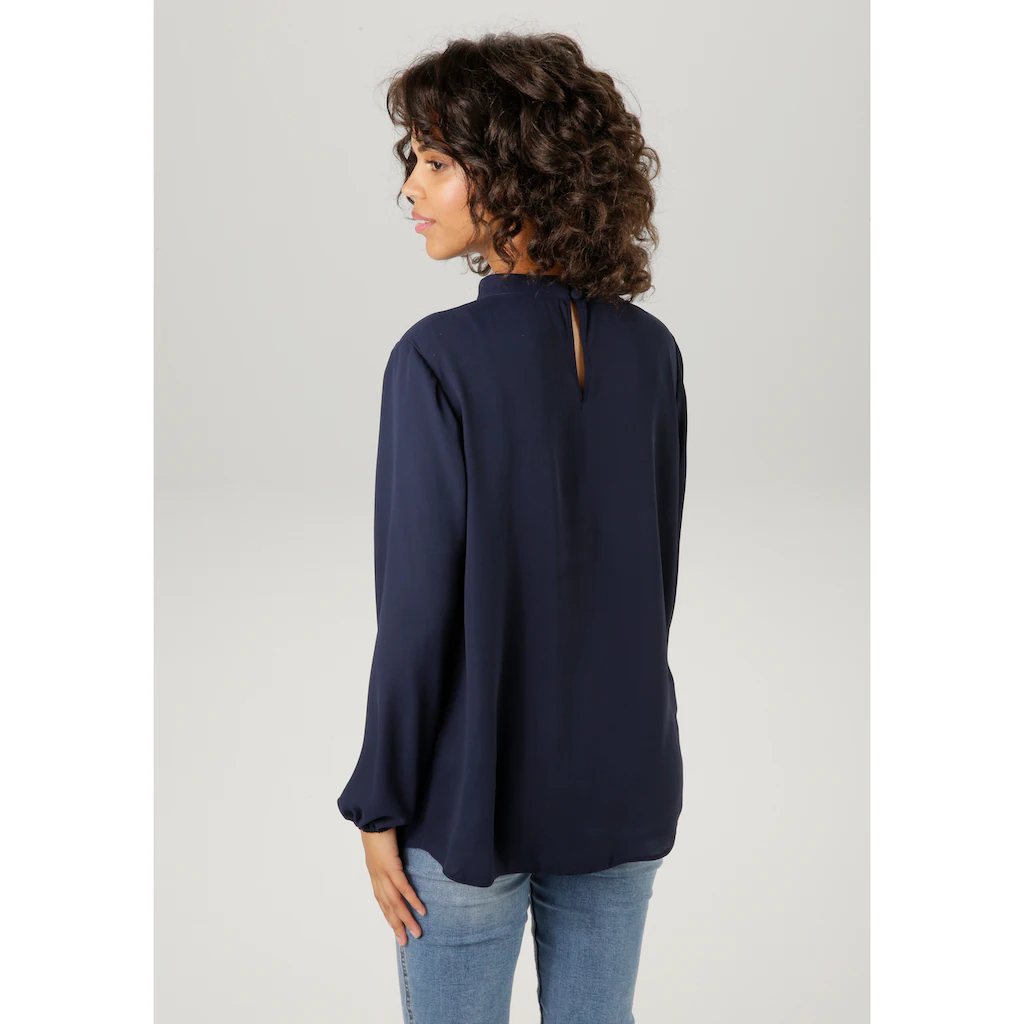 Aniston CASUAL Langarmbluse mit kleinem Volant im Vorderteil Cyber Monday