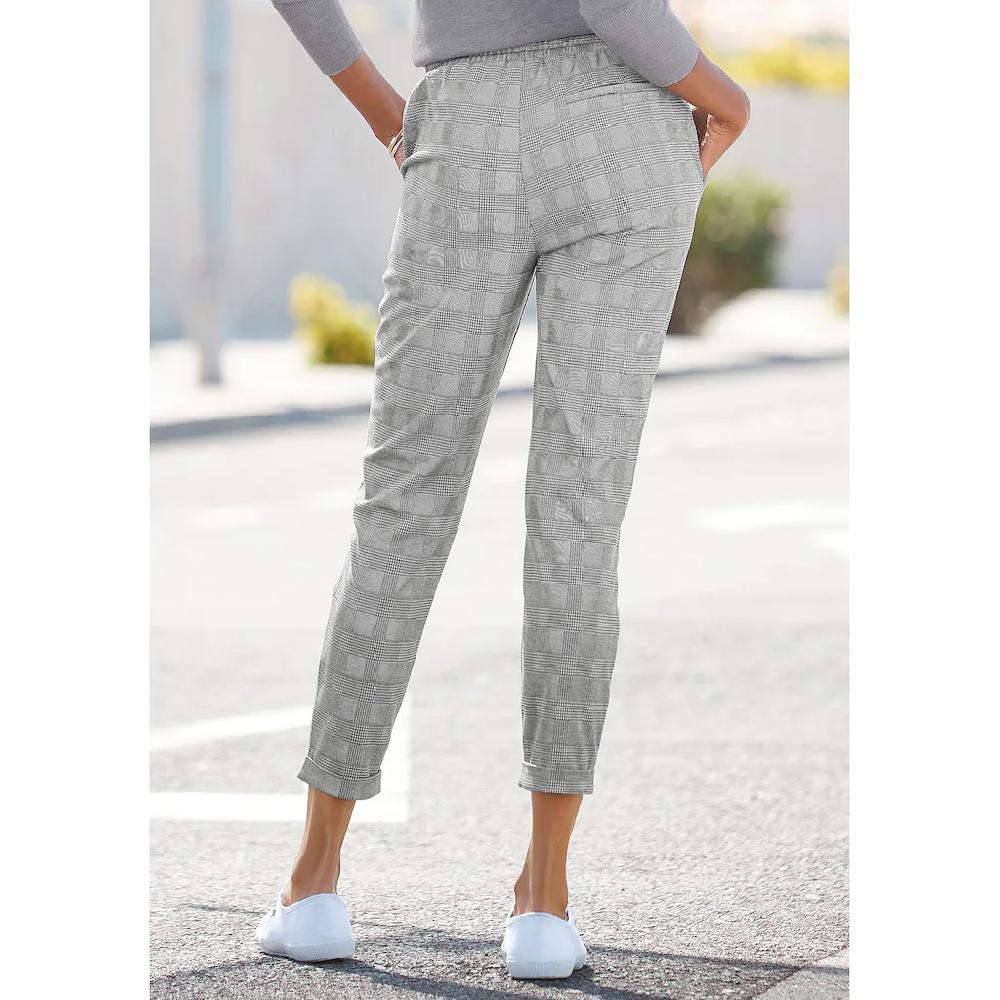 Vivance Jogger Pants mit Karomuster und seitlichen Taschen Karohose Vatertagsangebot