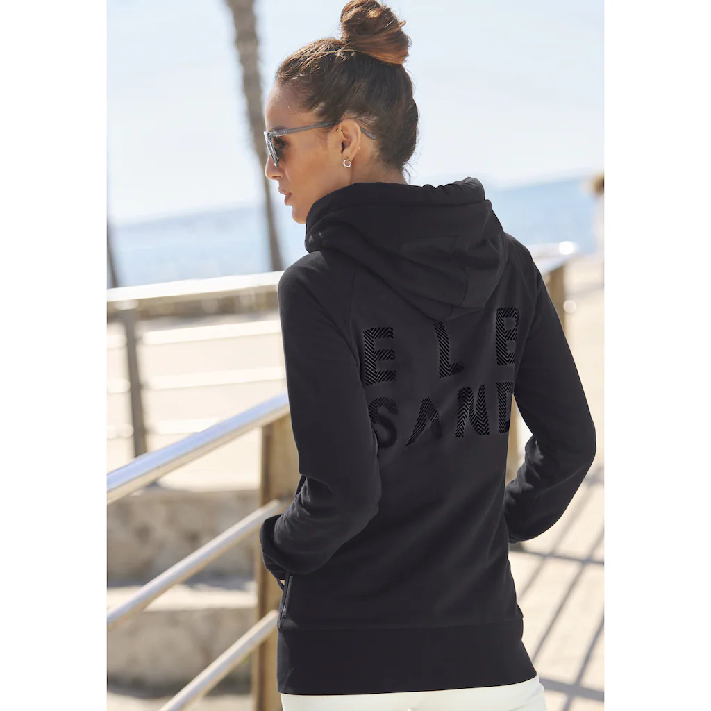 Elbsand Kapuzensweatjacke »Kria« mit Logodruck hinten lässige Freizeitjacke mit Taschen Top Angebot