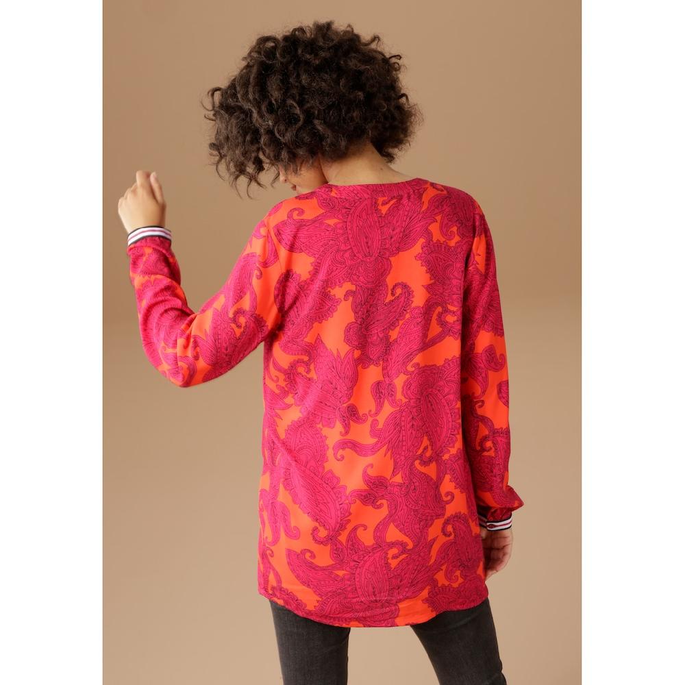 Aniston CASUAL Schlupfbluse mit farbenfrohem großflächigem Ornament-Druck Exklusive Angebote