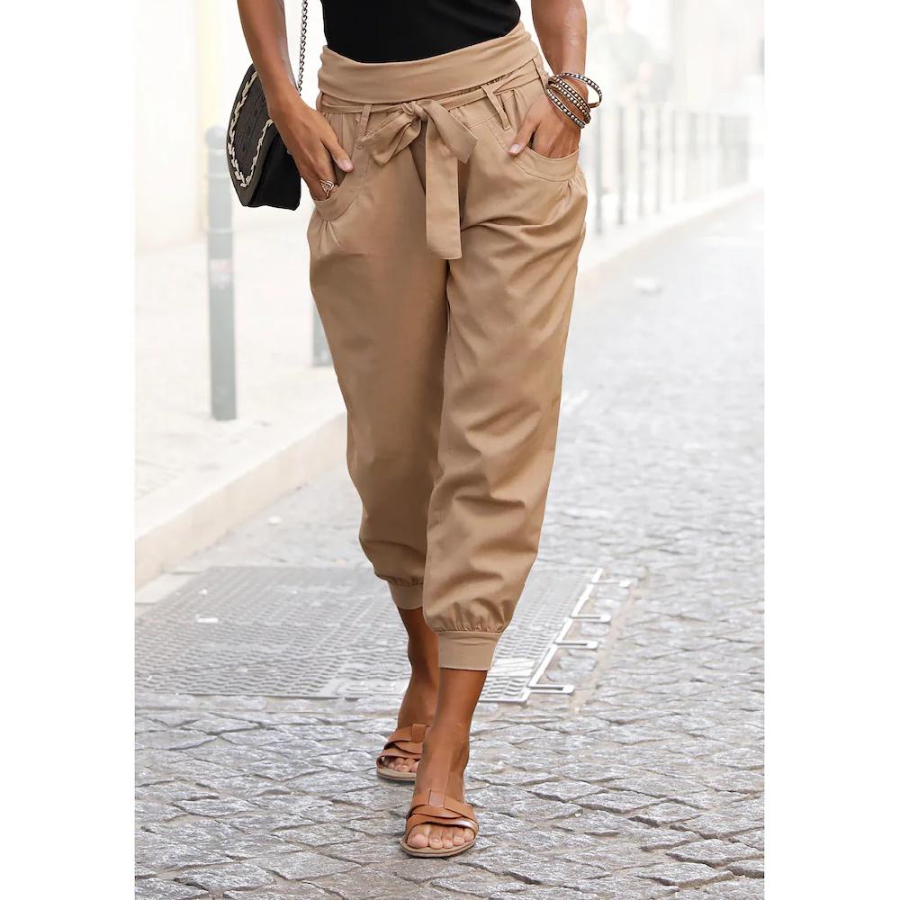 Buffalo Strandhose aus Leinen-Mix Leinenhose Sommerhose Strandmode