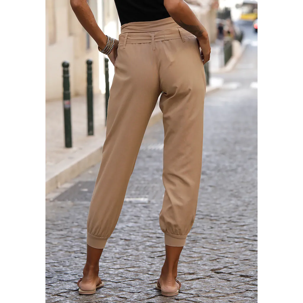 Buffalo Strandhose aus Leinen-Mix Leinenhose Sommerhose Strandmode Blitzangebot