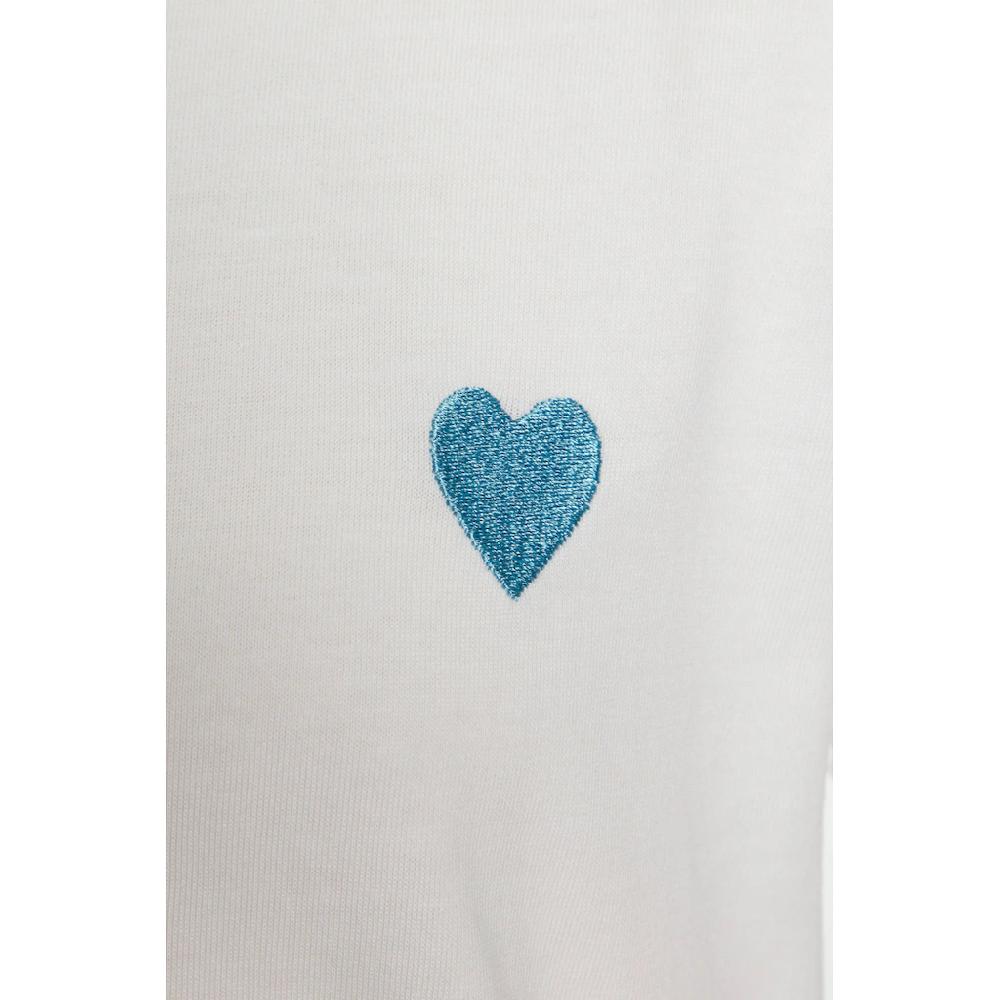 LASCANA T-Shirt mit süßer Herz-Stickerei Kurzarmshirt aus Baumwolle Räumungsverkauf
