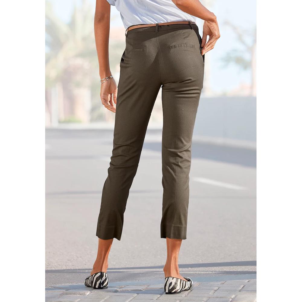 Vivance Chinohose (mit Gürtel in Lederoptik) in klassischer Basic-Form Stoffhose Business-Look Bis zu 50% Rabatt