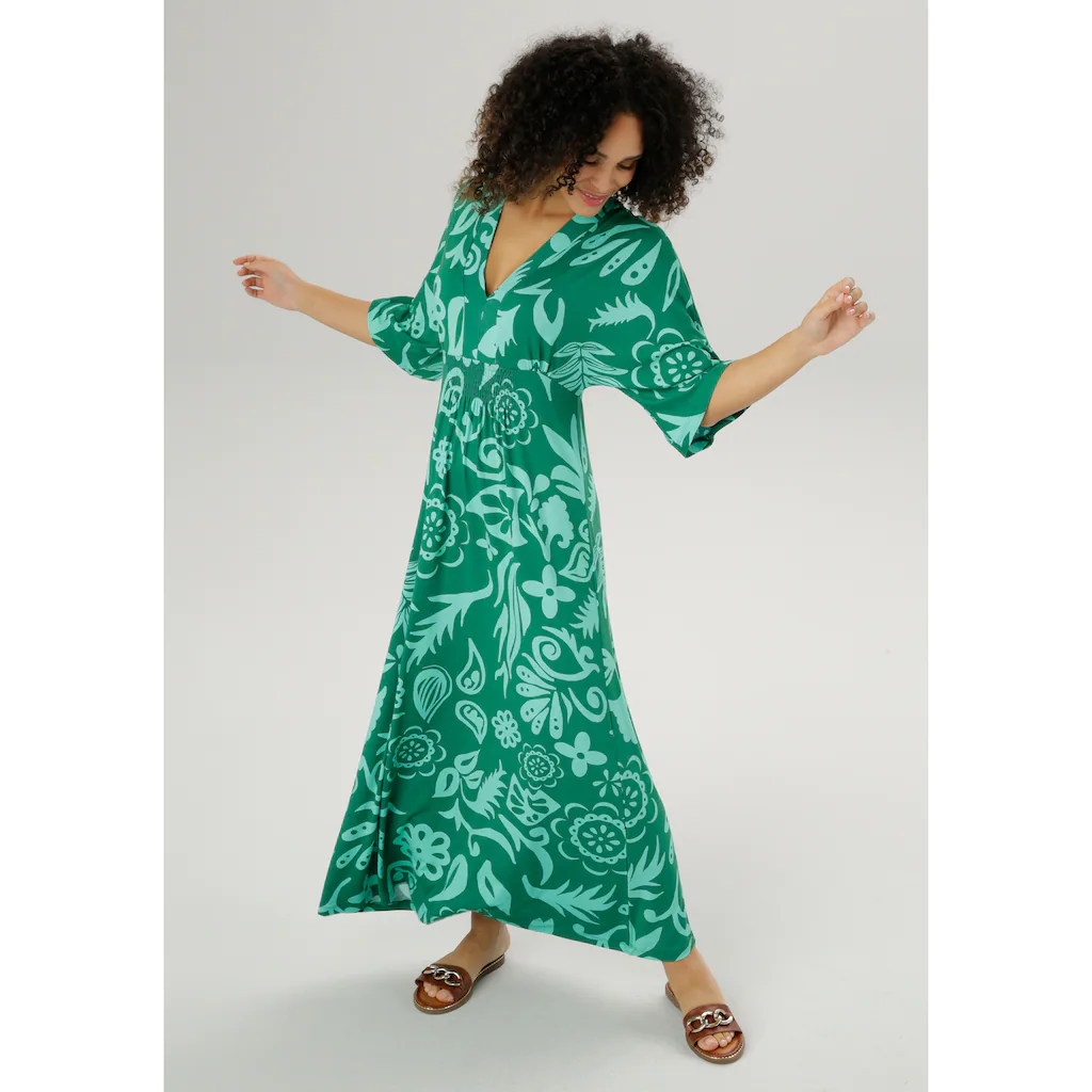 Aniston SELECTED Maxikleid mit weiten 3/4-langen Ärmeln