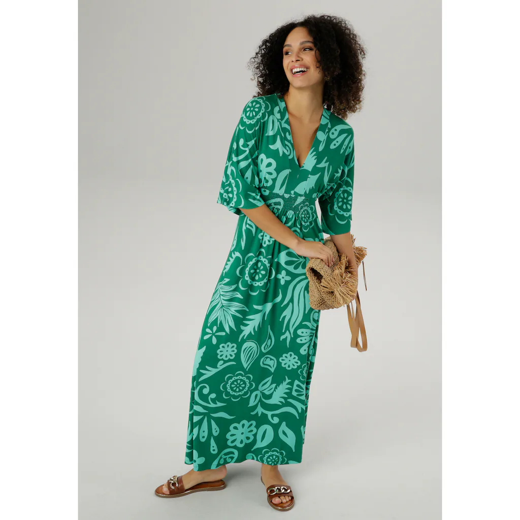 Aniston SELECTED Maxikleid mit weiten 3/4-langen Ärmeln Black Friday Preise