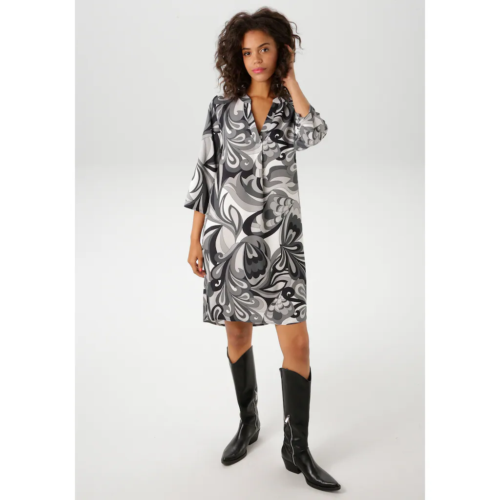 Aniston CASUAL Sommerkleid mit farbharmonischem graphischem Druck