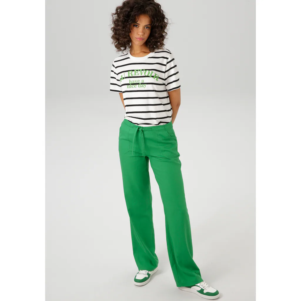 Aniston CASUAL Leinenhose mit Bindeband 2025