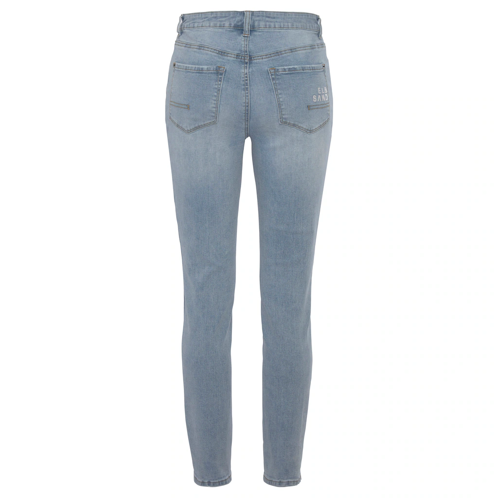 Elbsand Slim-fit-Jeans mit Logodruck schmale Passform softe Denimqualität Online