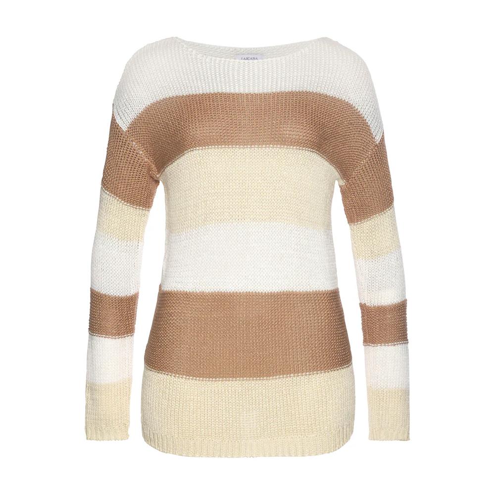 LASCANA Streifenpullover mit überschnittenen Schultern Strickpullover figurumspielend Schlussverkauf