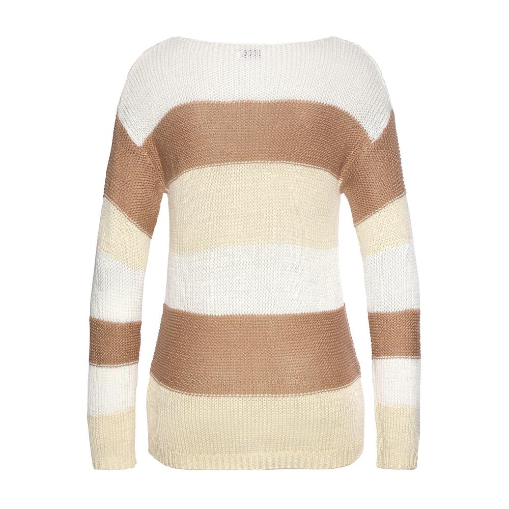 LASCANA Streifenpullover mit überschnittenen Schultern Strickpullover figurumspielend Schlussverkauf