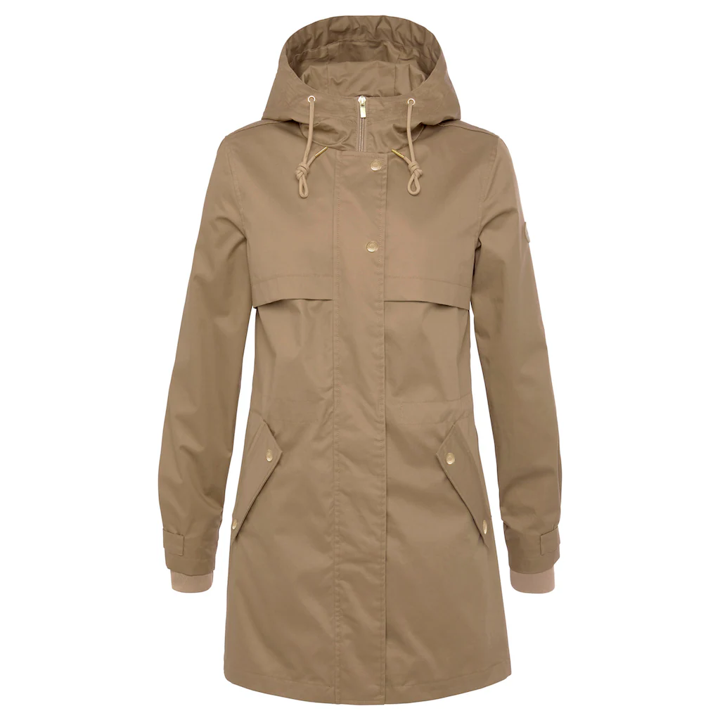 French Connection Outdoorjacke mit Kapuze Saumschlitz mit Druckknöpfen auf der Rückseite Meist gekauft