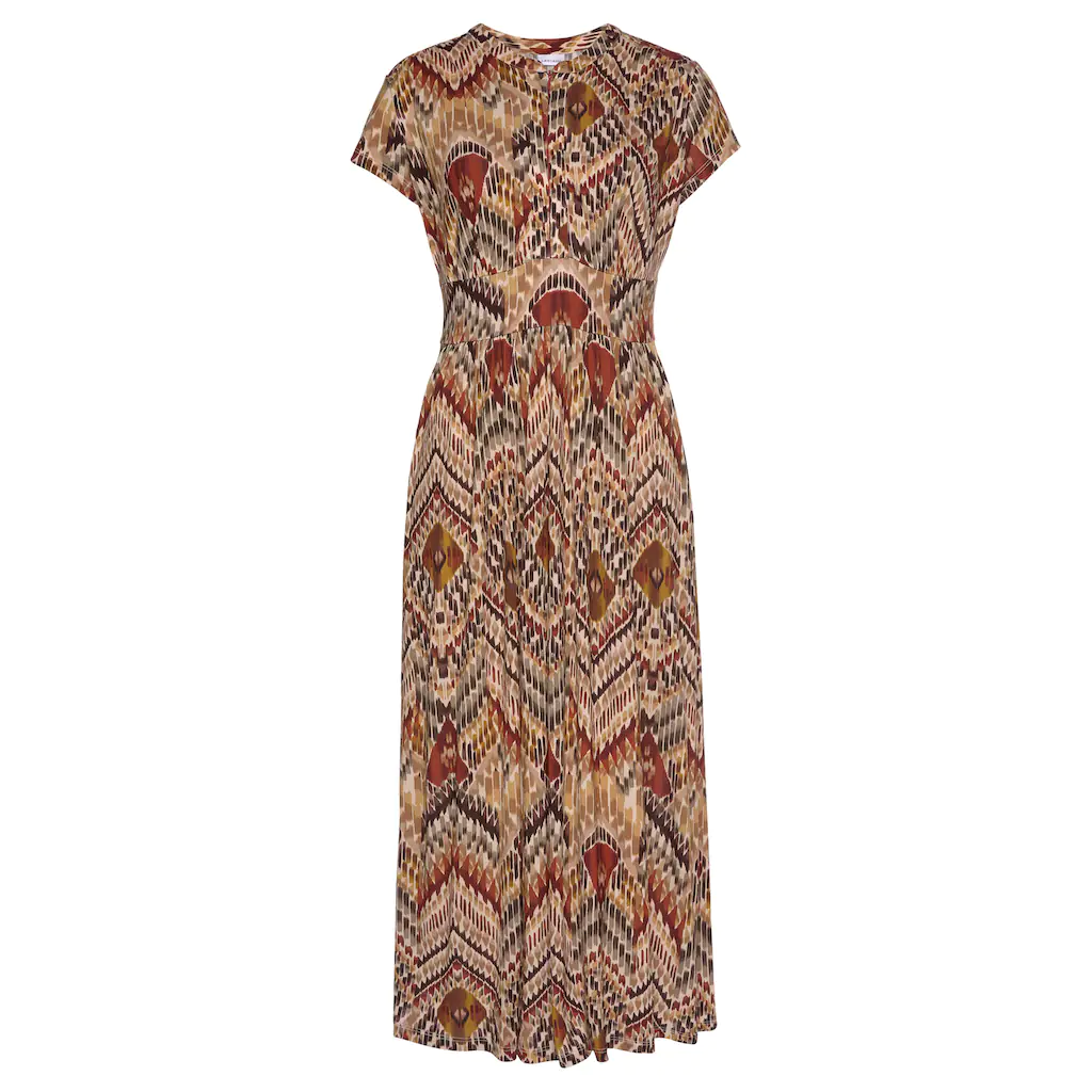 LASCANA Midikleid mit Ethnoprint und Reißverschluss vorne Sommerkleid Strandkleid Blitzverkäufe