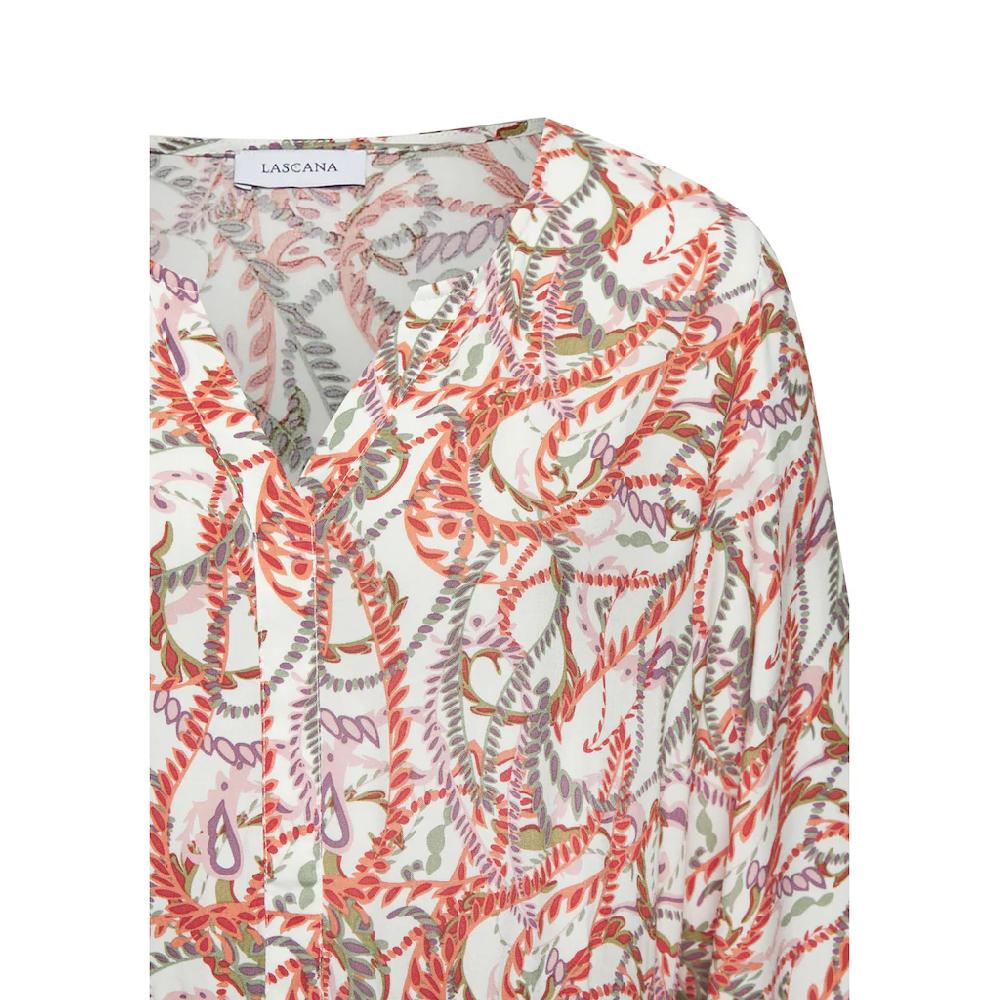 LASCANA Maxikleid mit Alloverprint und Volants langärmlig Druckkleid casual-chic Günstig kaufen
