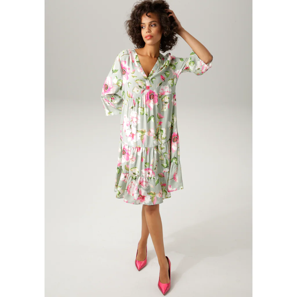 Aniston CASUAL Tunikakleid mit fantasievollem Blumendruck Begrenztes Angebot