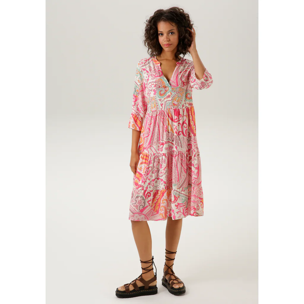 Aniston CASUAL Blusenkleid mit großflächigem Paisley-Druck