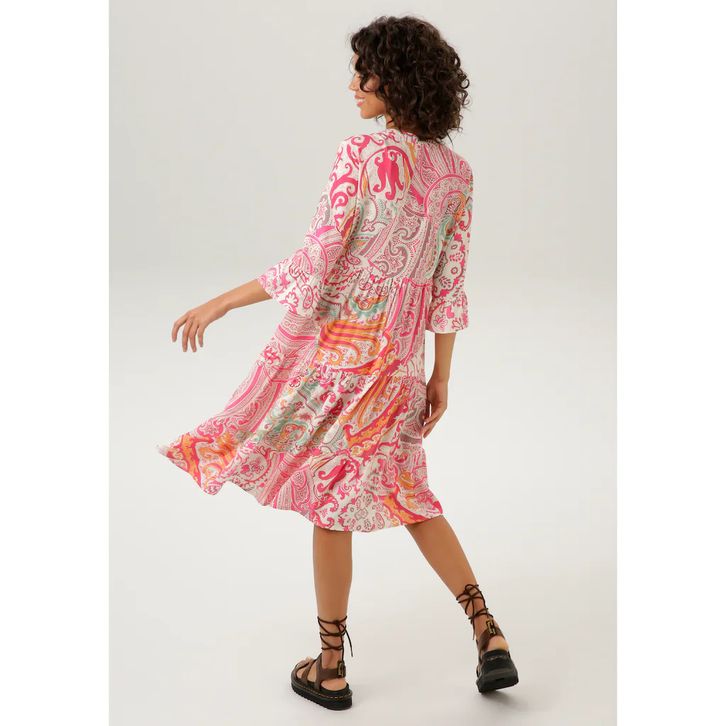 Aniston CASUAL Blusenkleid mit großflächigem Paisley-Druck Online Shopping