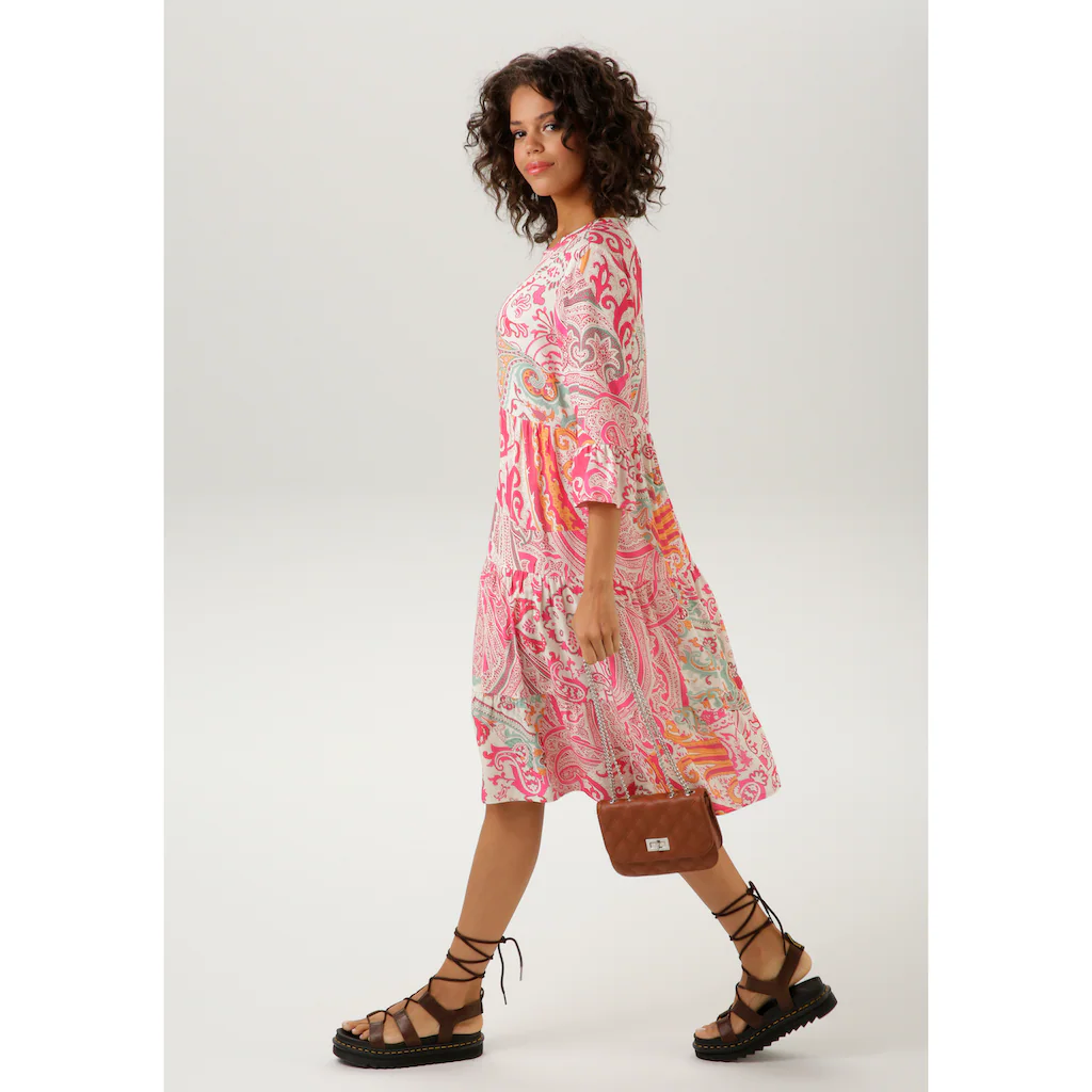 Aniston CASUAL Blusenkleid mit großflächigem Paisley-Druck Online Shopping
