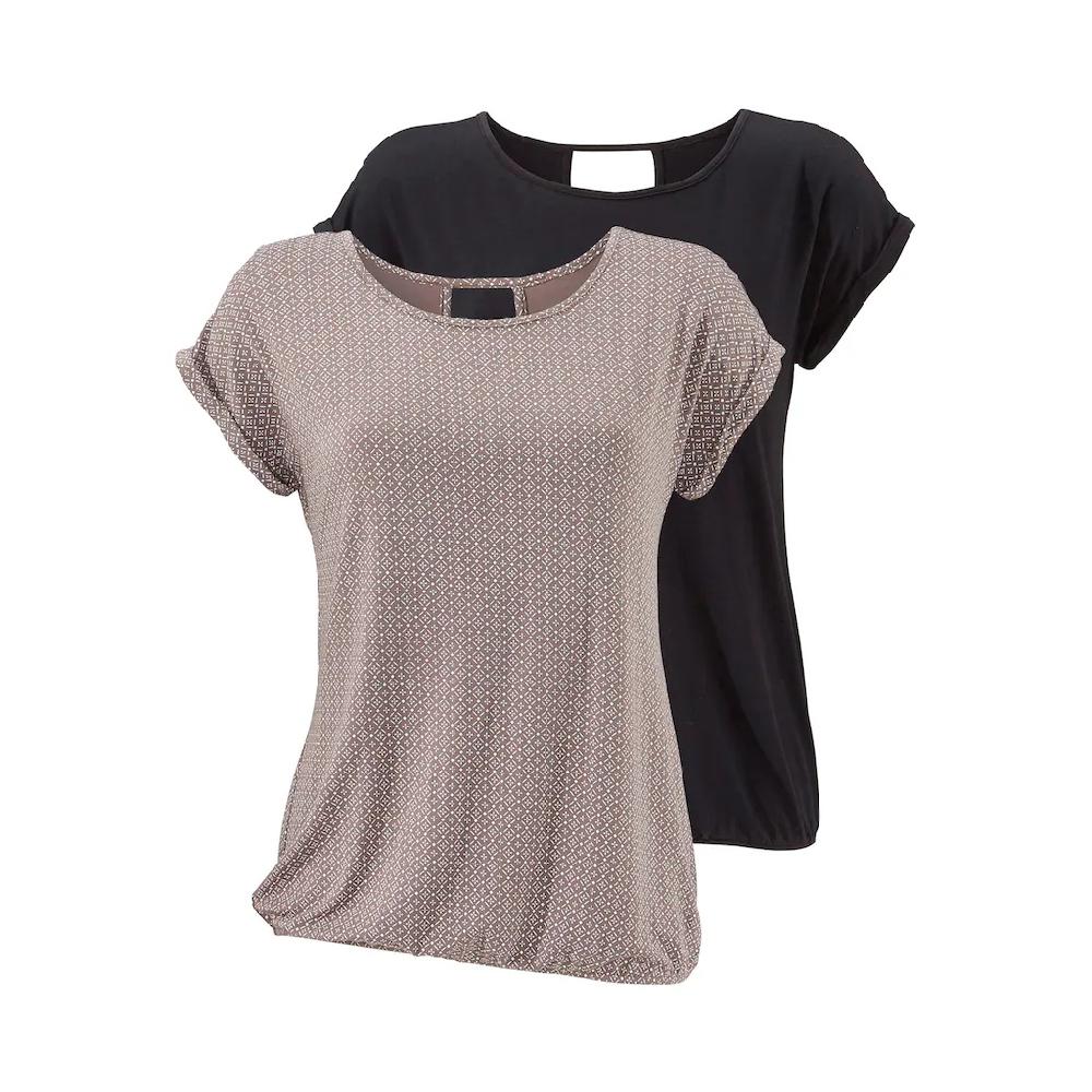 LASCANA Kurzarmshirt »mit modischem Cut-Out« (2er-Pack) aus weichem Viskose-Stretch