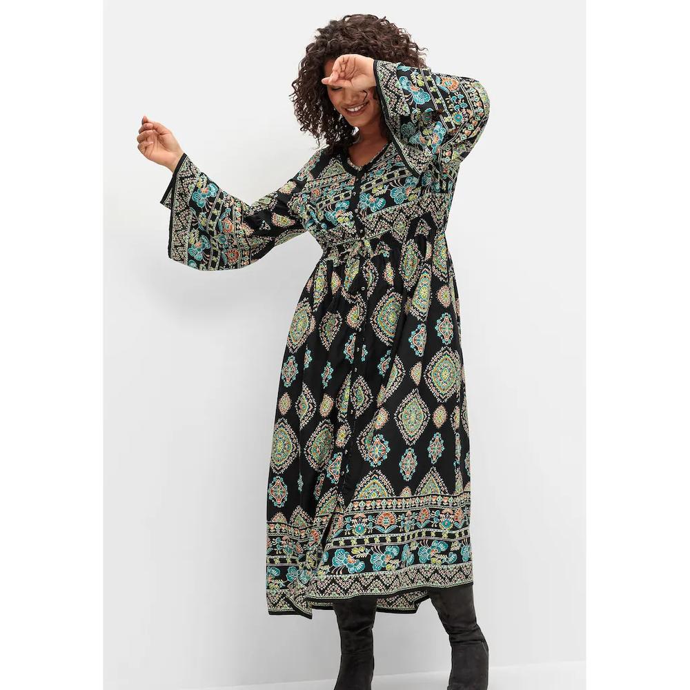 sheego by Joe Browns Maxikleid »Große Größen« im Boho-Stil mit Trompetenärmeln Jubiläumsangebot