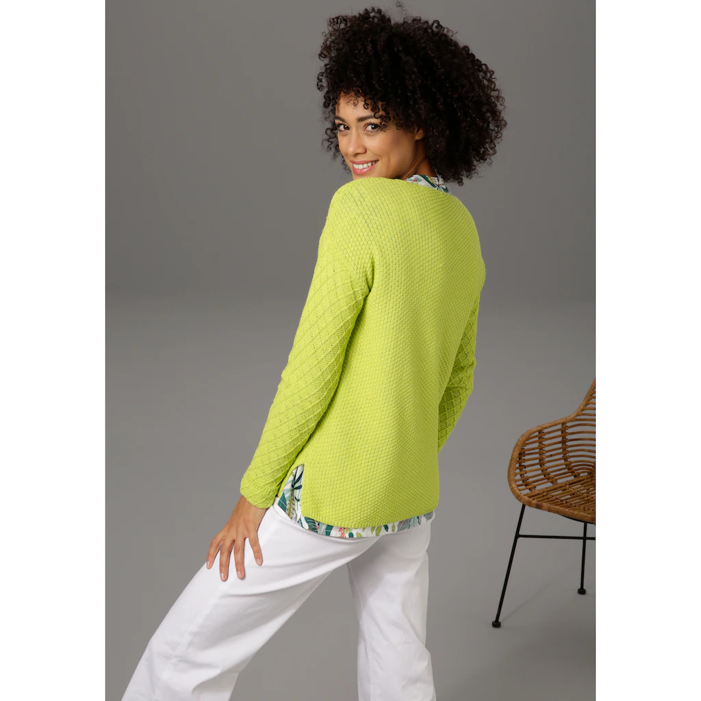 Aniston CASUAL V-Ausschnitt-Pullover im trendigen Mustermix Neueste Mode