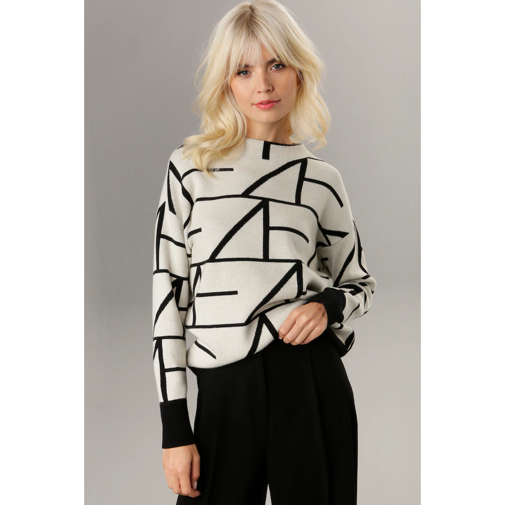 Aniston SELECTED Strickpullover mit elegantem Jacquard-Muster