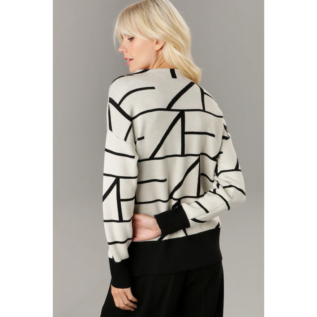 Aniston SELECTED Strickpullover mit elegantem Jacquard-Muster Exklusive Angebote