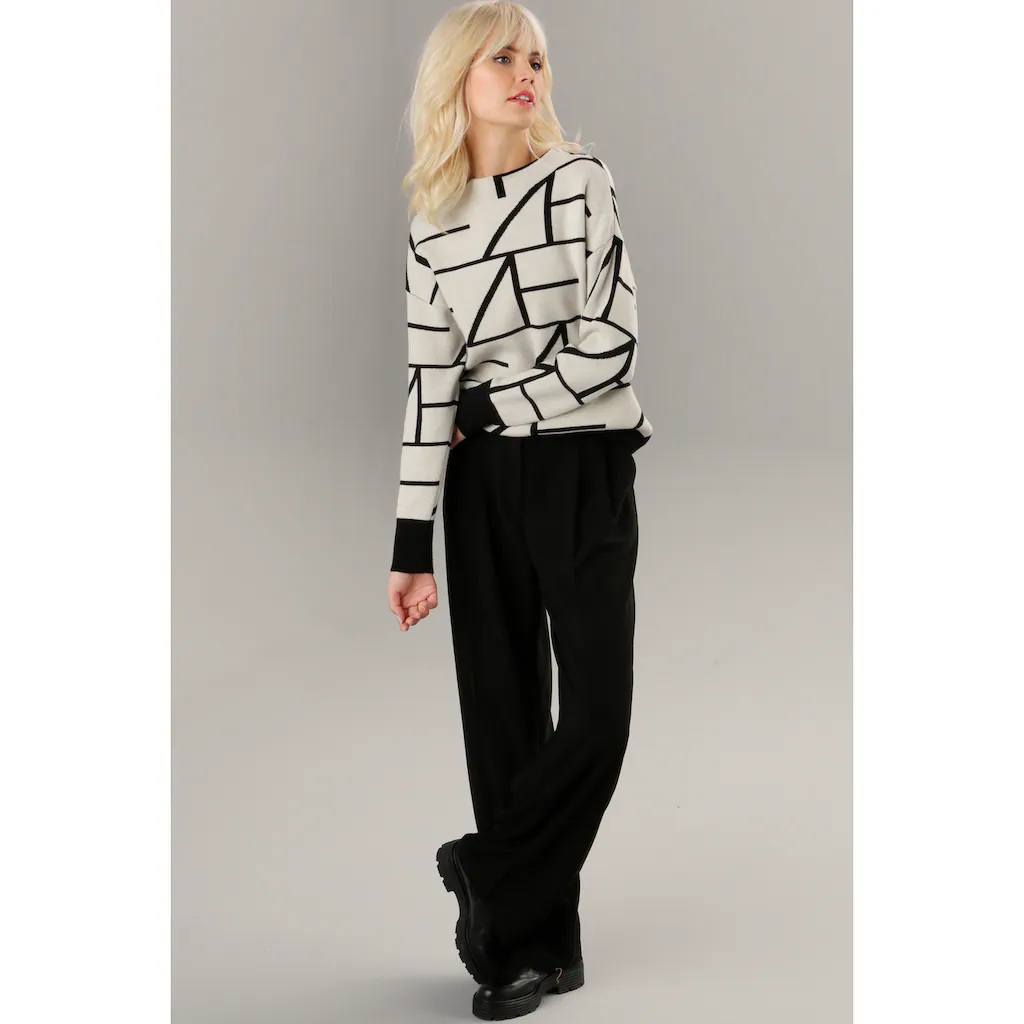 Aniston SELECTED Strickpullover mit elegantem Jacquard-Muster Exklusive Angebote