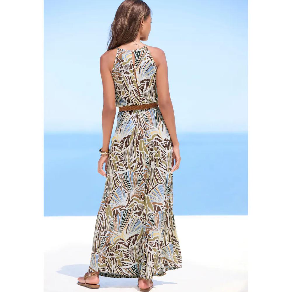 LASCANA Maxikleid leichtes Sommerkleid mit Alloverprint fließendes Strandkleid Große Rabatte