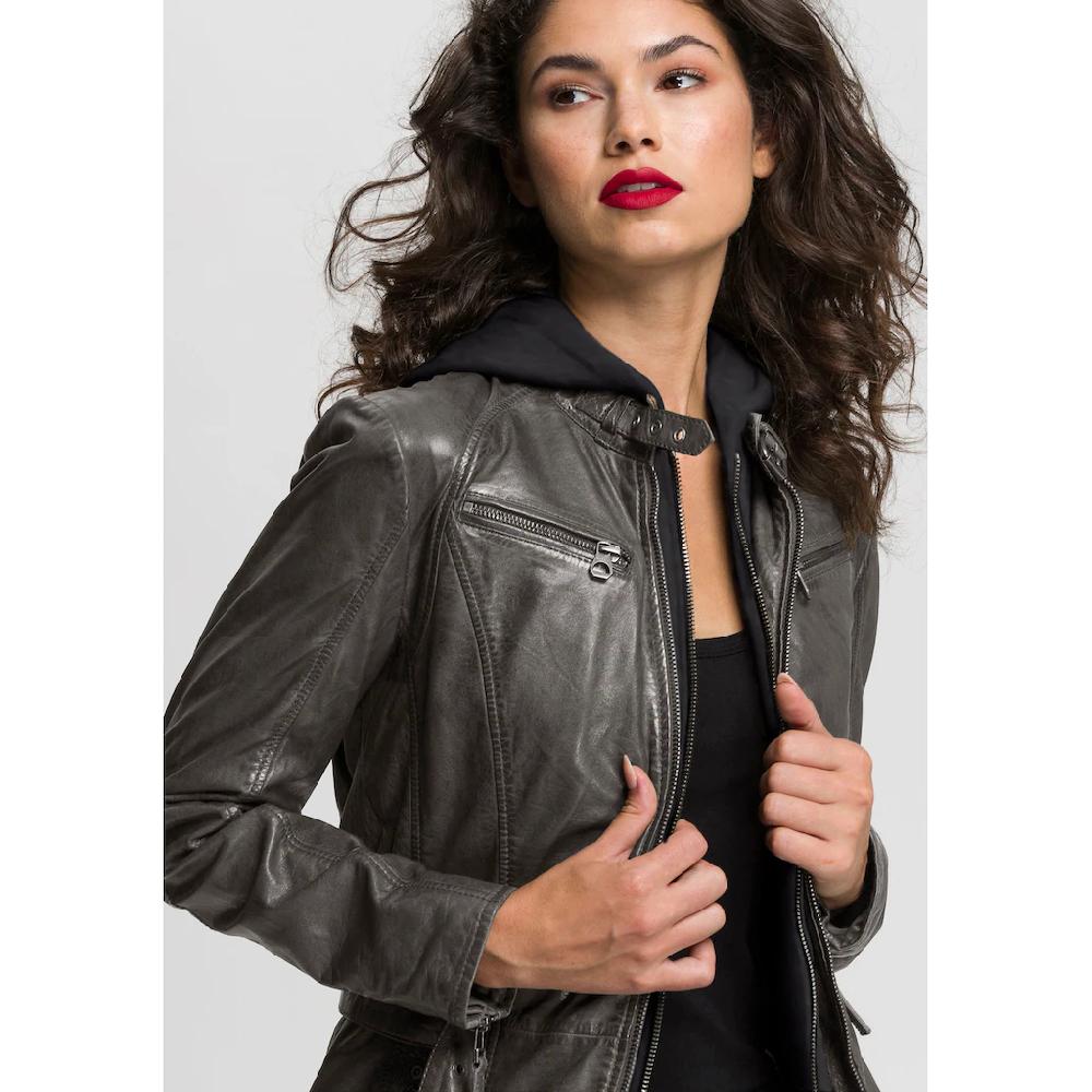 Mauritius Ledermantel »BENTE2« (mit Gürtel) lange Lederjacke mit Gürtel & abnehmbarem Kapuzen-Inlay Räumungsverkauf