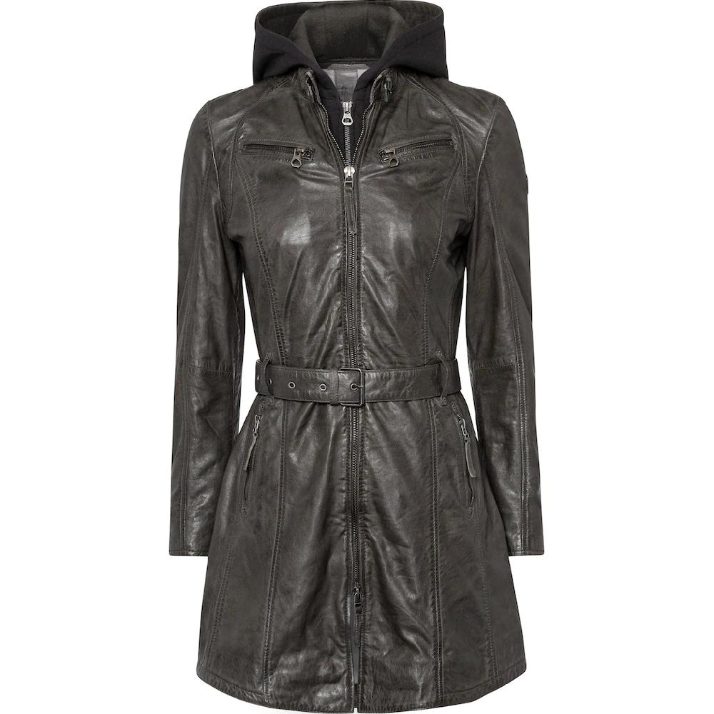 Mauritius Ledermantel »BENTE2« (mit Gürtel) lange Lederjacke mit Gürtel & abnehmbarem Kapuzen-Inlay Räumungsverkauf