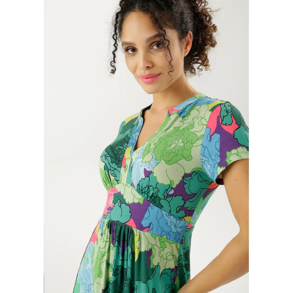 Aniston CASUAL Sommerkleid mit großflächigem graphischem Blumendruck VIP-Rabatte