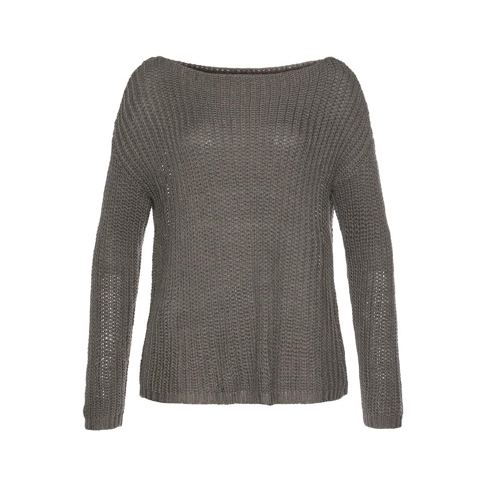 LASCANA Rundhalspullover aus weichem Grobstrick lockerer Strickpullover Damenpullover Bis zu 50% Rabatt