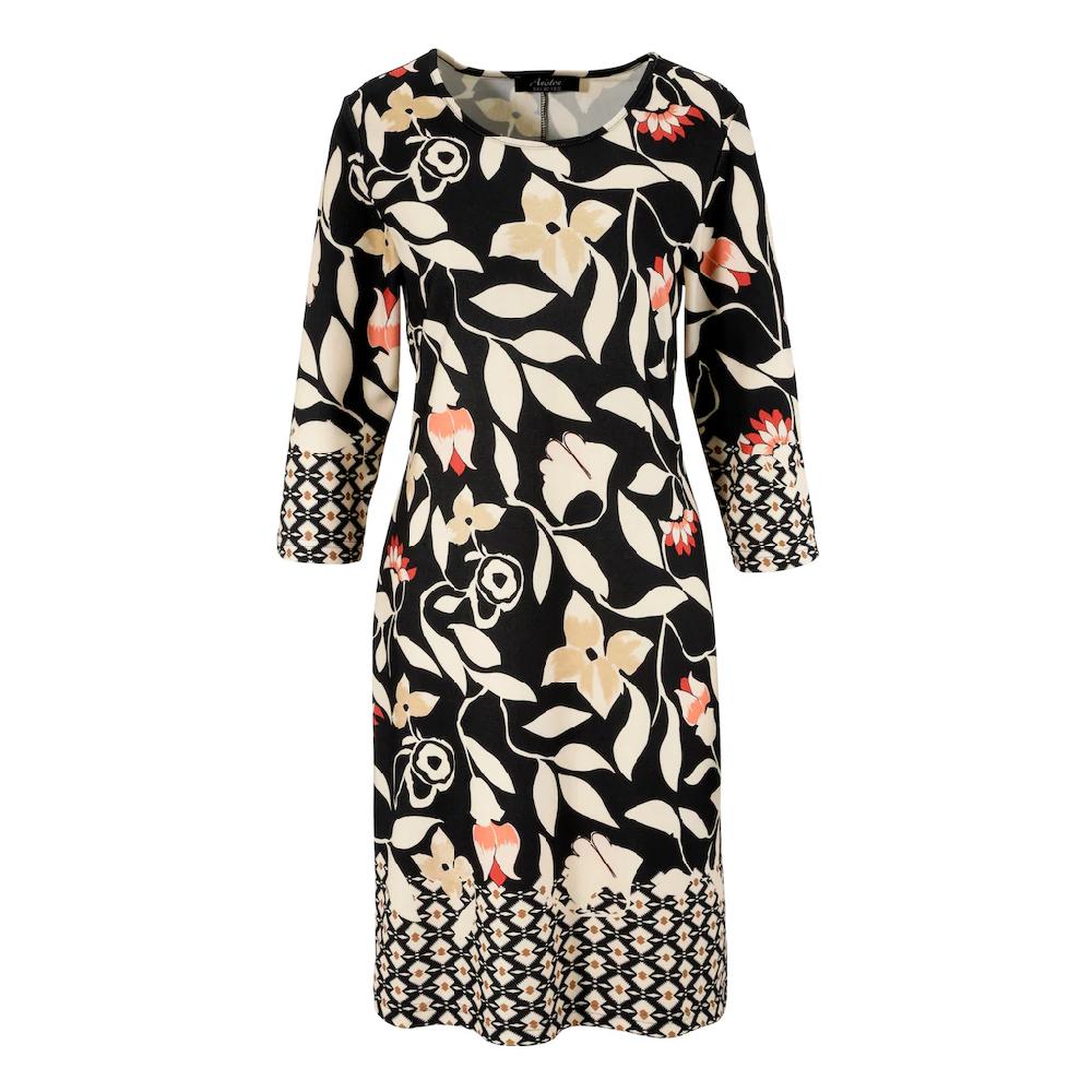 Aniston SELECTED Jerseykleid mit gemusterten Bordüren Sonderangebot der Fabrik